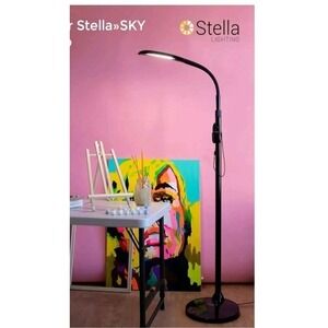 Stella Sky Two Premium 10W LED Task Light Floor Lamp Black - Adjustable Dimmable